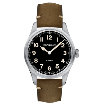 Shop Montblanc 1858 Automatic 40 Mm In Silver,brown