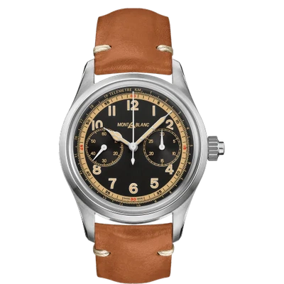 Shop Montblanc 1858 Monopusher Chronograph In Brown