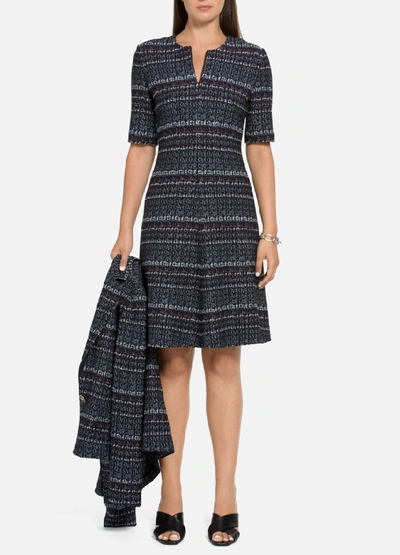 Shop St John Texture Boucle Tweed Dress In Iris Multi