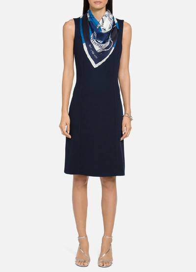 Shop St. John Duo Milano A-line Dress In Navy