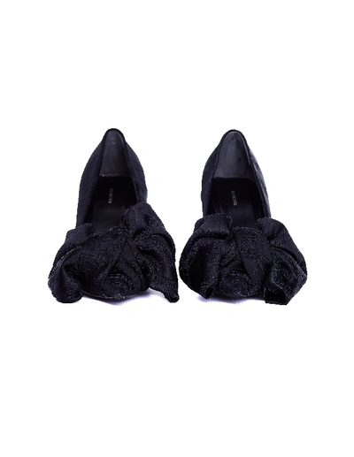 Shop Balenciaga Black Square Knife Bow Shoes