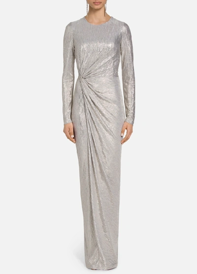 Shop St John Lam&egrave; Cloque Gown In Gold