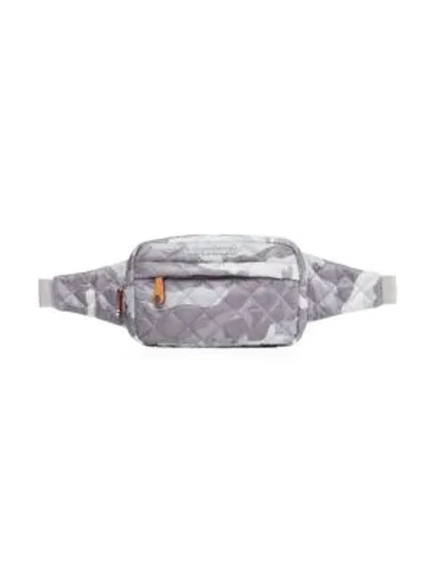 Shop Mz Wallace Metro Belt Bag In Light Grey Camo