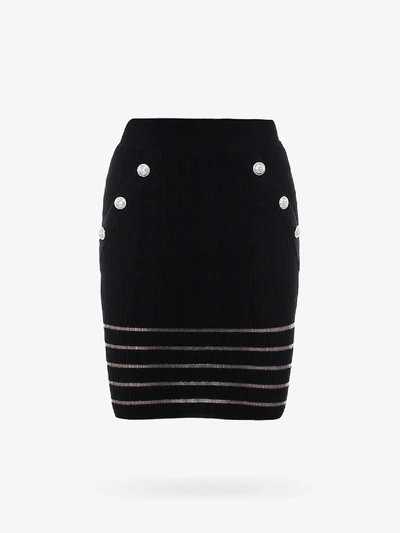 Shop Balmain Skirt In Black