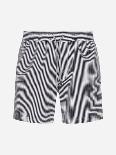 Shop Brunello Cucinelli Shorts Da Mare In Nylon A Righe