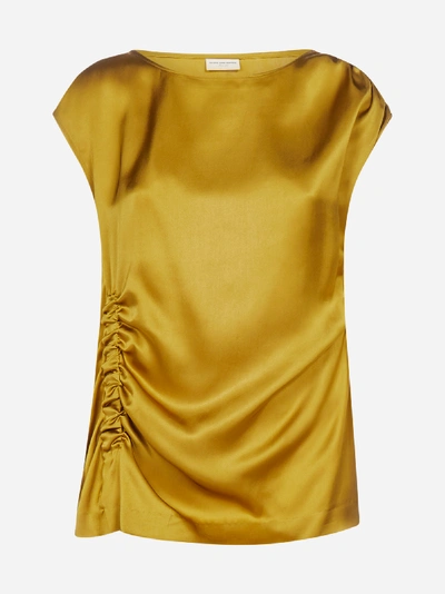 Shop Dries Van Noten Ceto Satin Viscose Top