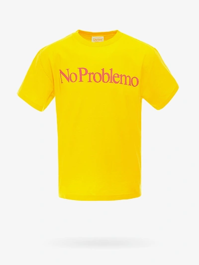 Shop Aries T-shirt In Yellow