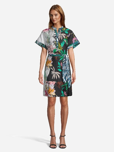 Shop Robert Graham Caitlin Palm Floral Silk Dress In Multi