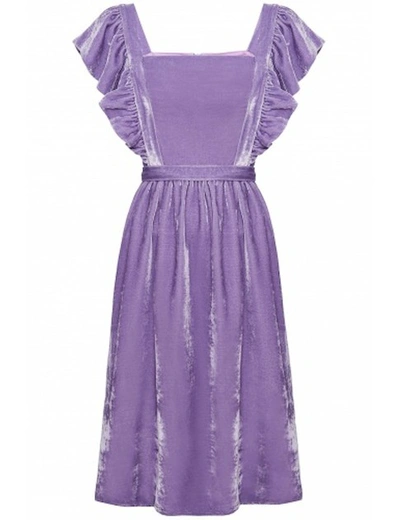 Shop 19.04 Blair Silk Velvet Dress Lilac In Purple