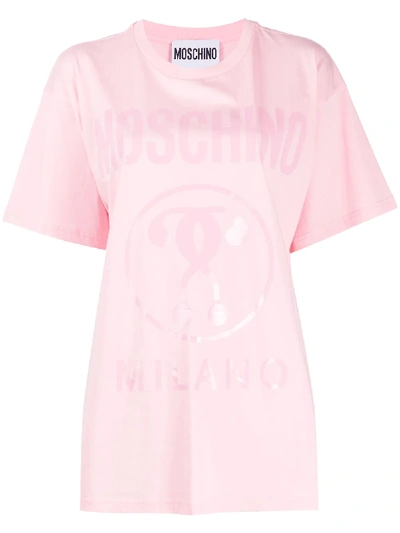 Shop Moschino Double Question Mark Print T-shirt In Pink