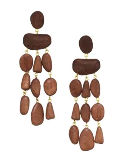 Shop Cult Gaia Women's Tallulah Mahogany Wood Drop Earrings In Brown