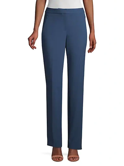 Shop Elie Tahari Leena Stretch Suiting Pants In Steel Blue