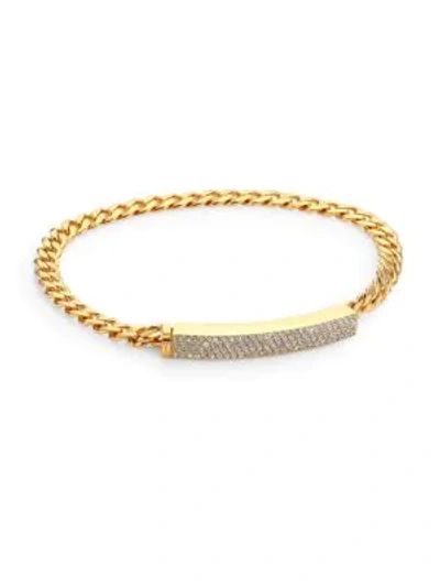 Shop Adriana Orsini Pavé Cubic Zirconia Curb Link Goldplated Bracelet In Gold Plated