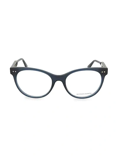 Shop Bottega Veneta Women's 52mm Cat Eye Optical Glasses In Blue
