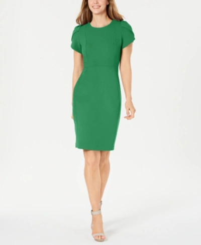 Calvin Klein Tulip-sleeve Sheath Dress In Meadow Green | ModeSens