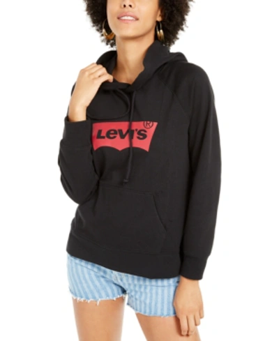 Shop Levi's Women's Batwing Logo Hoodie In Sportswear Batwing Black