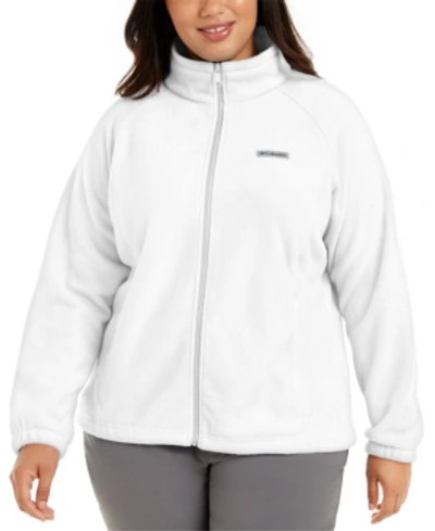 Shop Columbia Plus Size Benton Springs Fleece Jacket In Chalk