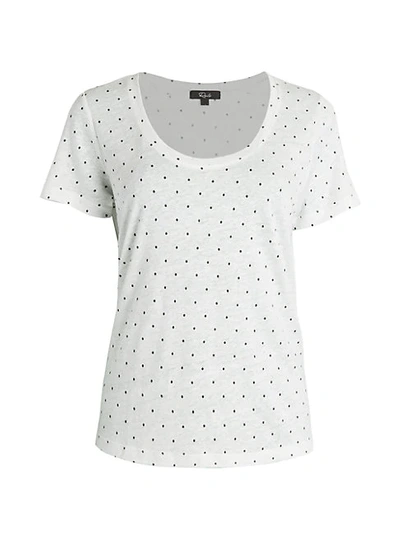 Shop Rails Luna Polka Dot Linen-blend T-shirt In White