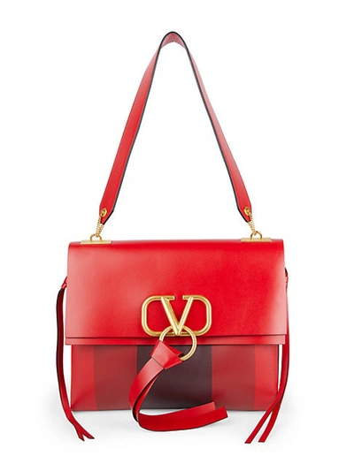 Shop Valentino Women's Leather Tassel Crossbody In Red