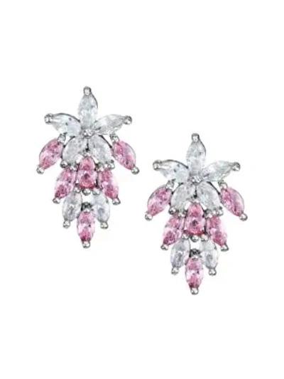 Shop Fallon Women's Monarch Mini-cluster Earrings In Rhodium