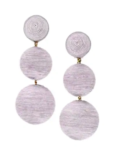 Shop Rebecca De Ravenel Women's Woven Triple Drop Earrings In Lavendar