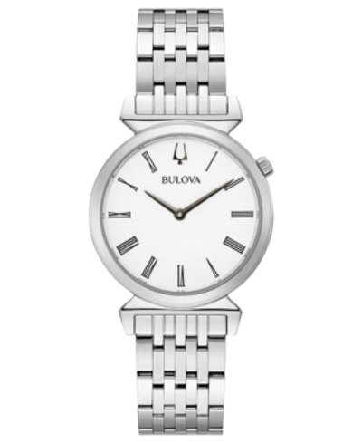 Shop Bulova Women's Regatta Stainless Steel Bracelet Watch 30mm In Silver/white