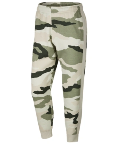 Shop Nike Men's Sportswear Club Fleece Camo Joggers In Jade Horizon/light Bone