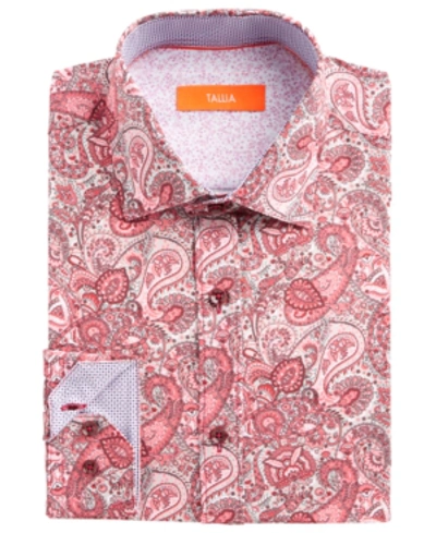 Shop Tallia Receive A Free Face Mask With Purchase Of The  Men's Slim-fit Performance Stretch Paisley Prin In Red