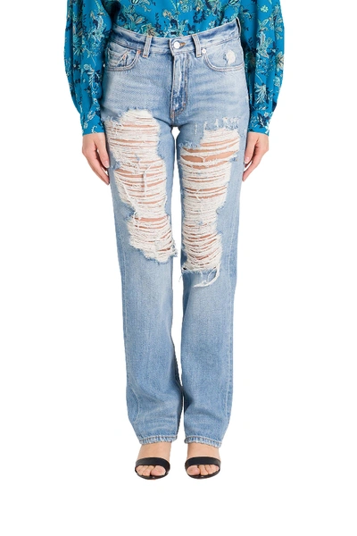 Shop Givenchy Distressed Jeans In Blu