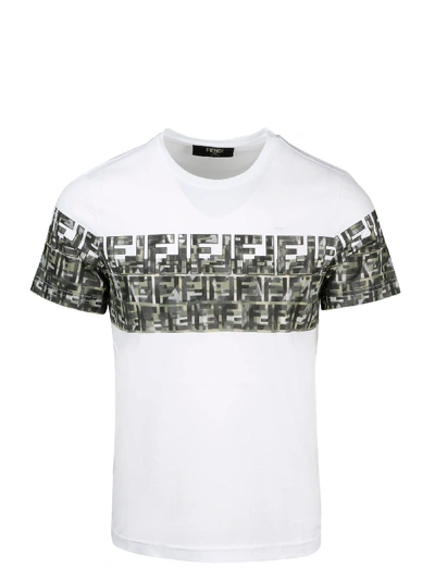 Shop Fendi Ff Camouflage T-shirt In White