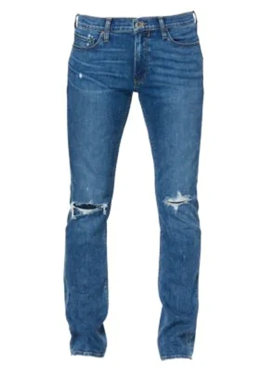 Shop Paige Jeans Lennox Slim-fit Distressed Jeans In Christian