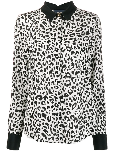 Shop Cavalli Class Leopard Print Loose-fit Shirt In White