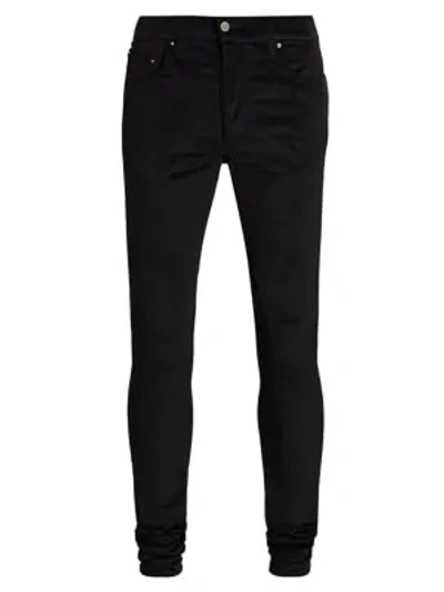 Shop Amiri Velour Skinny Stack Pants In Black
