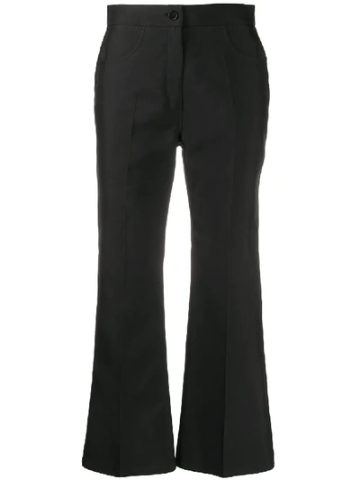 Shop Jil Sander Flared Cropped Trousers In Blue