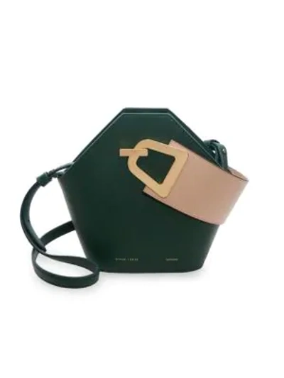 Shop Danse Lente Mini Johnny Geometric Leather Bucket Bag In Garden Blush Gold