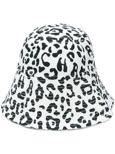 Shop Vyner Articles Leopard Print Bucket Hat In White