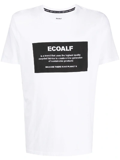 Shop Ecoalf Contrast Square Logo T-shirt In White