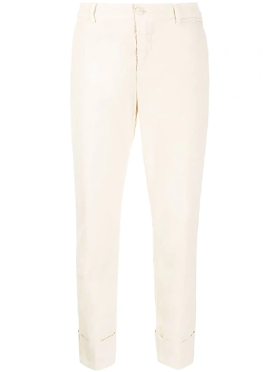 Shop Closed Mid-rise Cropped Trousers In Neutrals