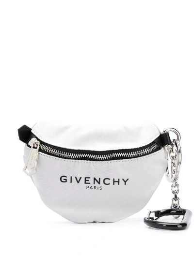 Shop Givenchy Mini Bum Bag Keyring In White