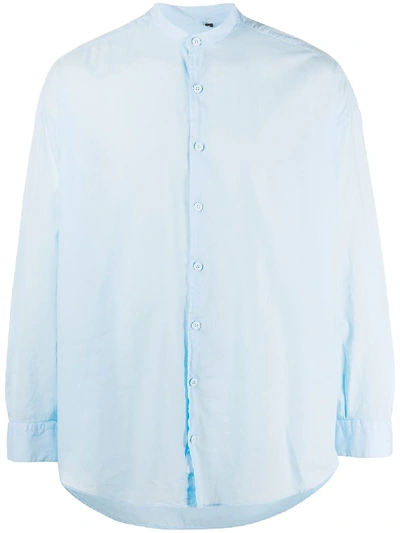 Shop Costumein Valentino Mandarin-collar Shirt In Blue