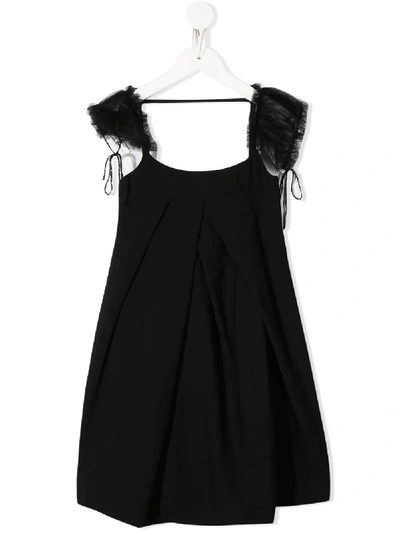Shop Anja Schwerbrock Avan Tulle Strap Dress In Black