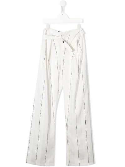 Shop Anja Schwerbrock Teen Wide Leg Trousers In White