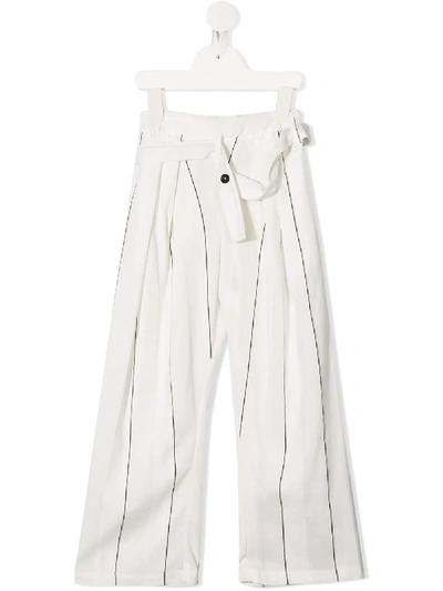 Shop Anja Schwerbrock Wide Leg Trousers In White