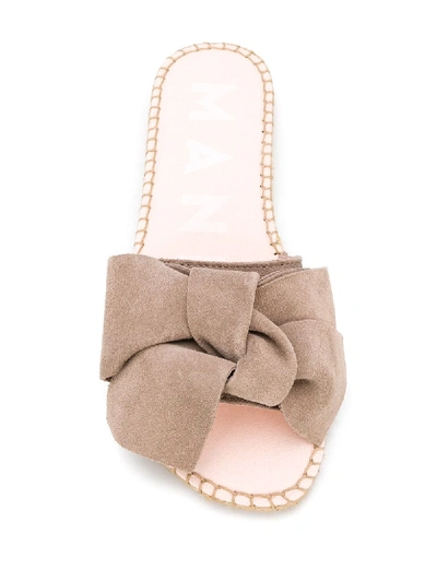 Shop Manebi Hamptons Bow Sandals In Grey