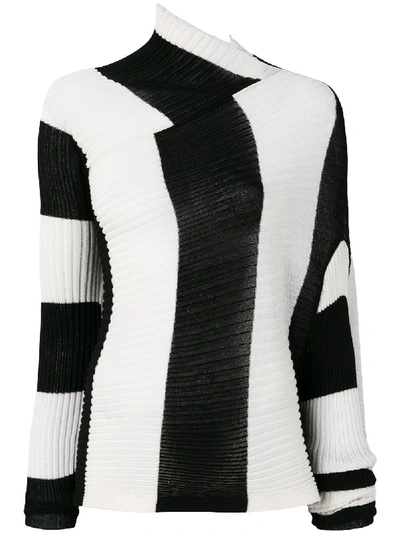 Shop Marques' Almeida Black And White Draped Knit Top