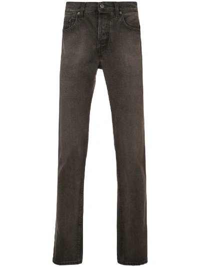 Shop Yeezy Five-pocket Denim Jeans Black Brown