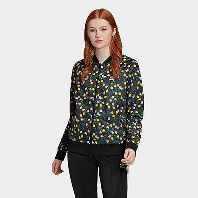 Shop Adidas Originals Adidas Women's Originals Allover Print Track Jacket In Black