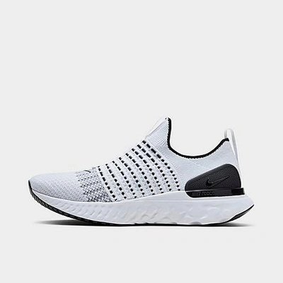 Nike React Phantom Run Flyknit 2 Sneakers From Finish Line In True White/black/pure Platinum/white