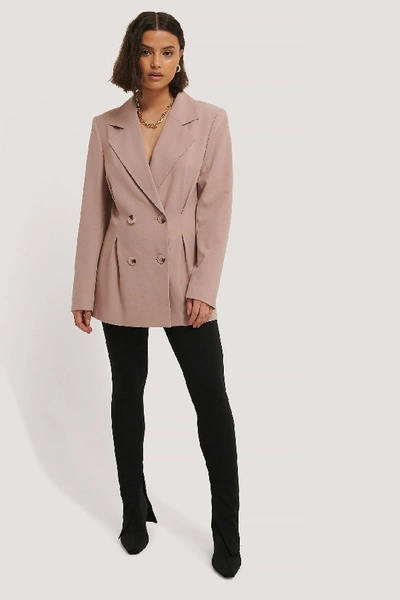 Shop Chloé Pleat Detail Blazer - Pink In Mauve