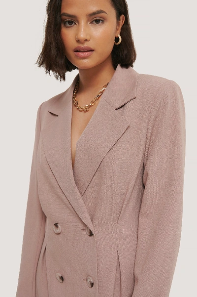 Shop Chloé Pleat Detail Blazer - Pink In Mauve